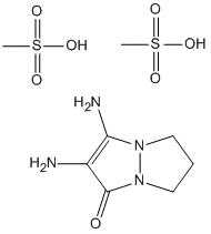 Molecular Structure of 857035-95-1 (1H,5H-Pyrazolo[1,2-a]pyrazol-1-one, 2,3-diamino-6,7-dihydro-,dimethanesulfonate)